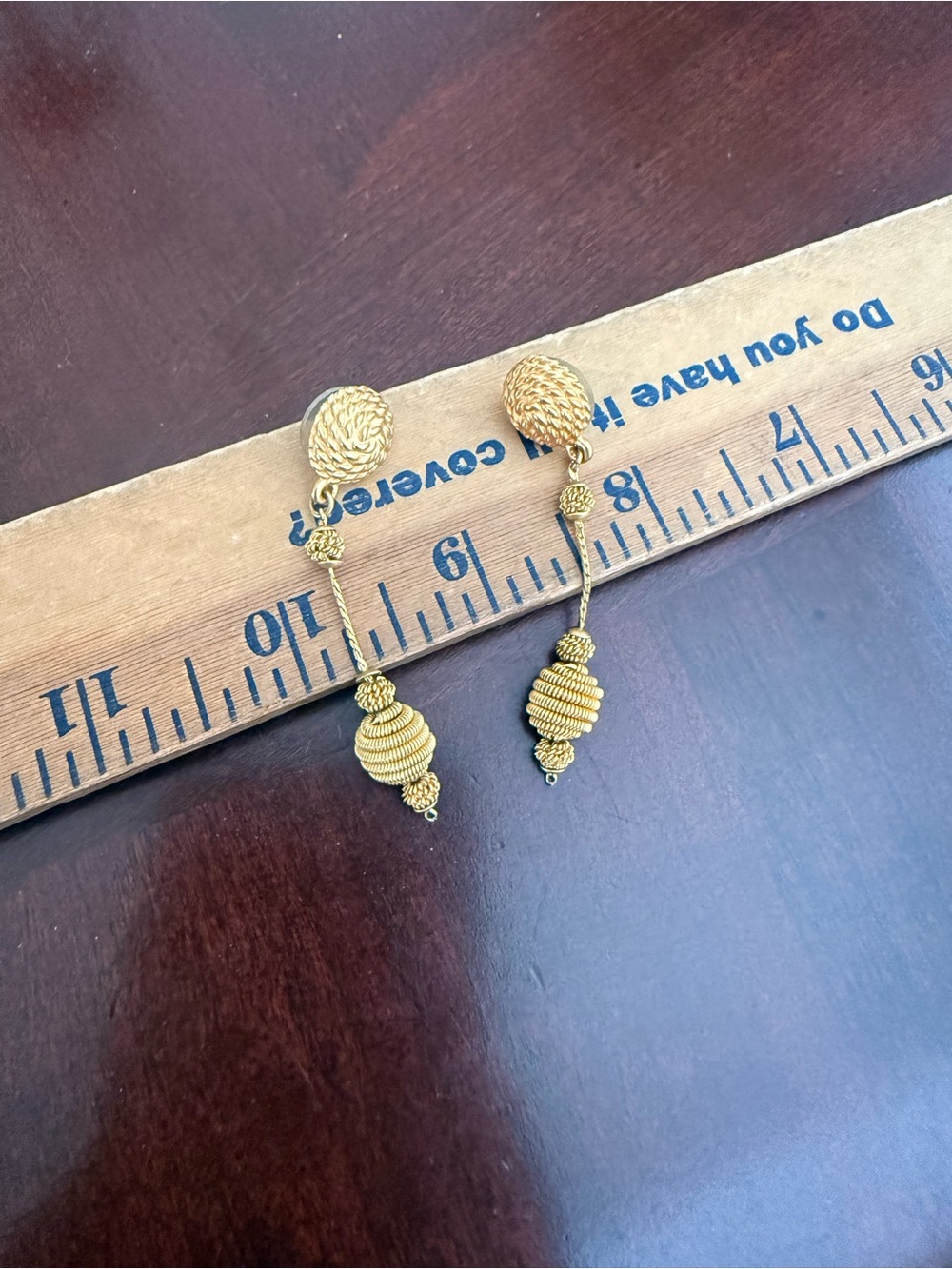Vintage Gold Tone Pierced Earrings